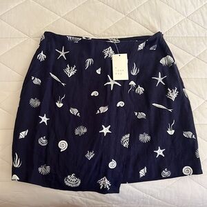A new day seashell print skirt nautical size 8 NEW WITH TAGS